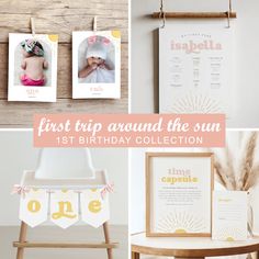 1st Birthday Decor, Boho Sunshine, Sun Birthday, First Trip Around The Sun, Girl 1st Birthday, Photo Banner, High Chair Banner