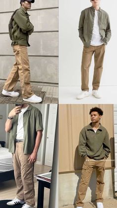 Men Outfit Uniqlo, Mens Outfits Uniqlo, Japan Outfit Autumn Men, Nuetral Pallete Outfits Men, Outfit Color Combinations, Korean Khaki Pants Outfit Men, Guys Fashion Casual, Streetwear For Men