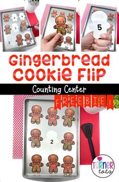 the gingerbread cookie flip counting center is ready to be made into an interactive game