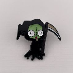 Gir Grim Reaper Invader Zim Enamel Pin Approximately 1” Ita Bag, Invader Zim, Grim Reaper, Enamel Pin, Drones, Christmas List, Black Green, Random Stuff, Kids Shop