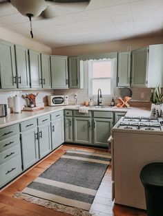 the kitchen is clean and ready for us to use in its new owner's home