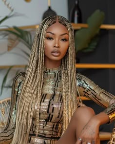 We are the leading supplier of premium bulk human hair. Our hair is highly sought after by professional braiders and discerning clients who demand only the best when it comes to their braiding needs.  We specialize in LONG hair LENGTHS which gives, BOHO BRAIDS, KNOTLESS BRAIDS, GODDESS BRAIDS AND BOX BRAIDS their luxurious and goddess like look. Our 100% raw virgin hair will place less tension on your scalp because human hair is more lightweight and more comfortable to wear.   It is natural, versatile, and not bulky like synthetic hair.  Knotless Braids with our hair are more beautiful because they look more realistic. When you pull all the braids into a bun, synthetic braids look stiff and heavy. But braids with our 100% human hair provide a more natural result that  makes it seem like yo Knotless Box Braids Blonde And Brown, 613/27 Braids, Blonde Braids For Black Women, 4/27/30 Braids, Hair Knotless Braids, Braids Blonde Hair, Long Box Braids Styles, Blonde Braids Black Women, Knot Braids