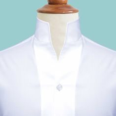 Elegant Stand Collar Top With Buttons, Semi-formal Collared Slim Fit Tops, Classic Tops With Detachable Collar For Work, Elegant Shirt With Stand Collar And Buttons, Elegant Stand Collar Shirt With Buttons, Elegant Formal Top With Stand Collar, Elegant Stand Collar Top For Formal Occasions, Fitted Stand Collar Top For Daywear, Elegant Semi-formal Tops With Stand Collar