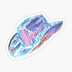 a colorful hat sticker on a white background