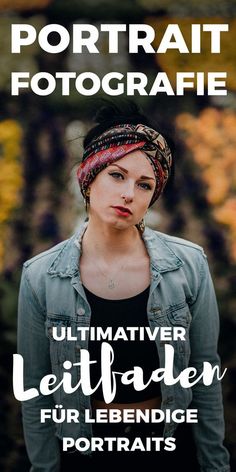 a woman wearing a bandana with the words portrait fotografiie