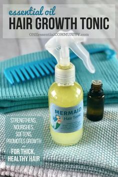 DIY Hair Growth Tonic {aka mermaid hair} Essential Oil Hair Growth, Hair Growth Tonic, Săpunuri Handmade, Hair Growth Spray, Hair Diy, Boost Hair Growth, Homemade Hair Products, Essential Oils For Hair