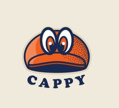 a cartoon bird with the word cappy on it's face