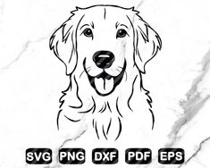 a black and white drawing of a dog with the words svg png dxf