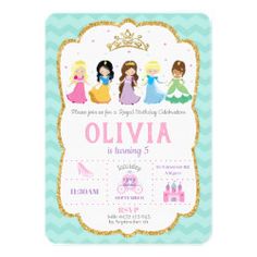 a birthday card with princesses on it