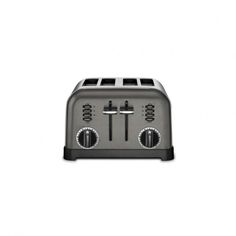 an image of a toaster that is on the white background and has two different knobs