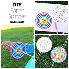 paper spinner crafts for kids that are fun and easy to make with the kids