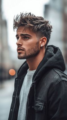 Haircut Dark Brown Hair, Male Hair Color, Men Thick Hair, Messy Hairstyles For Men, Jawline Men, Brown Hair Male, Kids Short Haircuts, Angular Face, High Ponytail Hairstyles