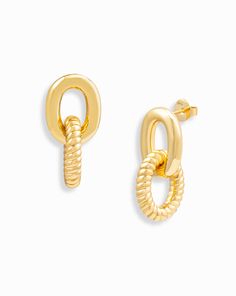 Zoe Link Earrings - Mod + Jo Link Earrings, Statement Earrings, Gold Earrings, Silver Plate, Gold Plate, Gold