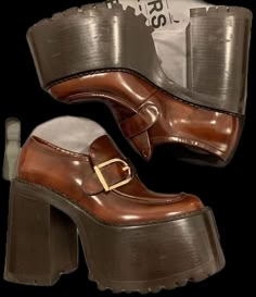 Marc Jacobs 2017, Brown Heeled Loafers, Loafers Aesthetic, Brown Platform Shoes, Stunning Shoes, Platform Loafers