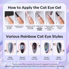 Rainbow Cat Eye - Modelones Gel Nail Polish Cat Eye Inspire Gel 15ml Cat Eye Nail How To, Cat Eye Nails Magnet, Birthday Nails Cat Eye, Magnetic Cat Eye Nails Design, Cat Eye Effect Nails Halloween, Cat Eye Nail Art Ideas, Xmas Cat Eye Nails, Cat Eye Gel Nail Polish, Cat Eye Holographic Nails