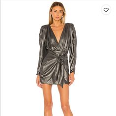 Selling Xs Brand New Never Worn Metallic L’academie Metallic Dress Silver Mini Dress, Rebecca James, Revolve Dresses, Sophisticated Dress, Metallic Dress, Silver Dress, Mini Wrap Dress, Pop Fashion, Black Midi Dress