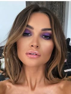 20 Makeup, Smink Inspiration, Purple Eyeshadow, Make Up Looks, Bridesmaid Makeup, Gorgeous Makeup, Glam Makeup