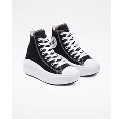 Converse Chuck Taylor All Star Move Hi-Top Black/Natural Ivory/White 568497C. Zapatillas All Star, Chuck Taylor All Star Move, Platform Chucks, Womens High Top Shoes, Shoe Converse, Plateau Sneaker, Women Platform Sneakers, High Top Shoe, Sneakers Mode