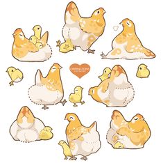 a bunch of chickens that are sitting together