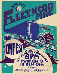 an old concert poster for the fleet wood and tempestpsi