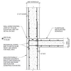 an image of a section of a building with measurements and details for the sections in it