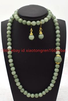 Product Description         Style: Necklace Bracelet Earring Set Size: 6/8/10mm Quantity:  1 Set length: 18 /7.5Inches Color: Green                           Clasp: -- Condition: New If you want to buy more , please contact us . Thanks ! &&&&: Sale the items does not include box.   Payment Policy&Shipping Policy We accept PayPal Please pay within 24 hours If no payment or contact is made with in 7 days item will be relisted. Thank YouPlease make sure the "Ship To" address you input in Paypal is 8mm Jade Beads For Jewelry Making, Jade 8mm Beads For Jewelry Making, Jade Beads For Jewelry Making, 8mm, Elegant Green 8mm Beads Jewelry, Elegant Green Jewelry With 8mm Beads, 8mm Round Jade Bead Jewelry, Jade 8mm Beads Round Jewelry, Jade Jewelry With 8mm Round Beads, Classic Green Jewelry With 8mm Beads