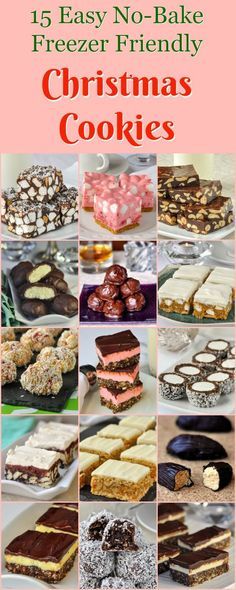 a collage of christmas cookies and desserts