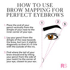 How To Do Eyebrow Mapping, How To Map Your Eyebrows, Map Eyebrows, Eyebrow Mapping With String, Eyebrow Tech, Mapping Eyebrows, Brow Mapping Step By Step, Brow Mapping, Shaping Eyebrows