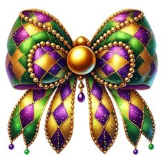 a colorfully decorated bow with beads on it