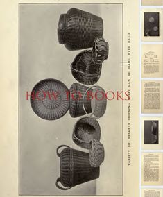 an old book with pictures of baskets on it