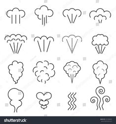 Steam icons. Linear symbols isolated on a white background. Vector illustration #Sponsored , #sponsored, #Linear#symbols#Steam#icons Steam Icon, Creative Photos, A White Background, Flyer Design, Steam, White Background, Royalty Free Stock Photos