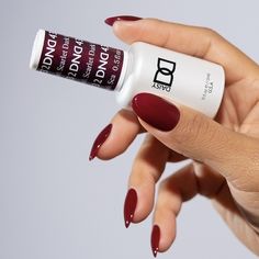 Dark Scarlet #432 – A deep oxblood scarlet for your witchy days Best Red Gel Nail Color, Crimson Nail Polish, Dnd Fall Red Colors, Dark Scarlet Nails, Dnd Red Cherry, Dnd 432 Dark Scarlet, Dnd Dark Scarlet, Dnd Scarlet Dreams, Essie Seize The Minute