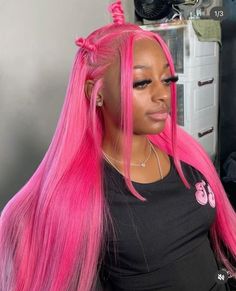 Pink Lace Wig, Birthday Hairstyle, Rose Texture, Frontal Wig Hairstyles, Birthday Hairstyles, Quick Braided Hairstyles, Frontal Hairstyles, Pretty Hair Color, Hair Color Pink