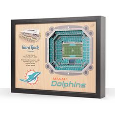 the miami dolphins'hard rock stadium is shown in this framed photo from 1989,