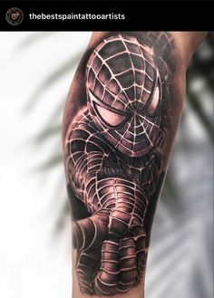 a man's arm with a black and grey tattoo on it, featuring an image of a hockey goalie