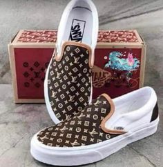 Louis Vuitton Vans, Vans For Women, Vans Shoes Outfit, Tan Vans, Brown Vans, Louis Vuitton Shoes Sneakers, Preppy Shoes, Vans White, Lv Shoes