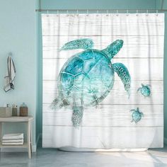 Coastal Theme Bathroom, Turtle Bathroom, Ocean Shower Curtain, Bathroom Curtain Set, Bathroom Shower Curtain Sets, Tikal, Beautiful Curtains, Shower Curtain Decor