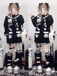 #outfit #outfitideas #chinesestyle #japanfashion #chinesefashion #ulzzangfashion #koreangirl #chinesegirl #koreangirl #outfits #douyintiktok Dark Kawaii Aesthetic Outfit, Dark Kawaii Outfits, Dark Kawaii Aesthetic, Dark Harajuku, Dark Kawaii, Pinterest Wardrobe, Outfit Short, Black Outfits, Outfit Design