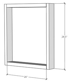 a drawing of a cabinet with measurements