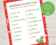 printable christmas scavenger hunt for kids