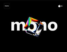 an apple logo with the word m d o in white letters on a black background