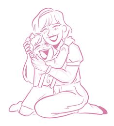 a drawing of a woman holding a baby