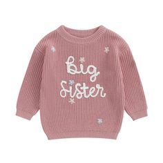 PRICES MAY VARY. Materia: Toddler sweater, soft and breathable, warm and skin friendly. This baby sweater feels very comfortable to wear. Toddler girl sweater, toddler sweaters girls, toddler knit sweater, infant sweater, newborn knit sweater. Features: Baby sweater, big sister, little sis, floral embroidery, knitted sweaters, so cute. Big sister outfit, little sister outfit, sister matching outfits, big sis outfit, matching sister outfits, baby girl sweater, baby girls' sweaters, baby knit swea Toddler Knit Sweater, Infant Sweater, Outfits Long Sleeve, Big Sister Little Sister, Infant Baby Girl, Winter Baby Clothes, Sister Outfits