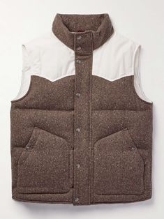 Shop BRUNELLO CUCINELLI Cotton-Blend and Herringbone Wool and Cashmere-Blend Down Gilet, Explore the latest in-season BRUNELLO CUCINELLI collection today on MR PORTER Hooded Gilet, Women Ralph Lauren, Wool Vest, Outerwear Vest, Quilted Vest, Fine Fabric, Mr Porter, Brunello Cucinelli, Herringbone