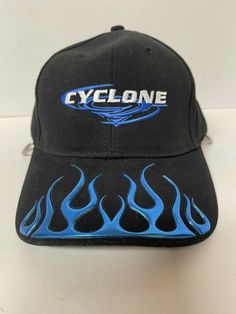 Fire Blue, Blue Flame, Hat Design, Blue Flames, Adjustable Hat, Hat Designs, Vintage Y2k, Accessories Hats, Baseball Hats