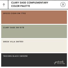 the color scheme for clay sage complementary with white, black, and gray colors on it