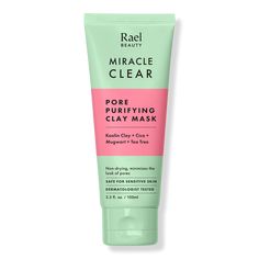 Miracle Clear Pore Purifying Clay Mask - PORE PURIFYING CLAY MASK 3.3FLOZBenefitsSafe for use on all skin types, including sensitive skinCleanses pores and controls excess sebumLeaves skin soft and hydrated unlike traditional clay masksFragrance-free, non-irritating, and non-dryingFeaturesClarifies pores and minimizes the appearance of blackheadsLeaves skin soft and hydrated to prevent future breakoutsSoothes redness and swelling while controlling sebumDries in as little as 5 minutes and can be Kaolin Clay Mask, Fragrance Finder, Skin Face Mask, Mini Fragrance, Eye Vitamins, Body Lotion Cream, Clear Pores, Makeup Bag Organization, Foundation Shades