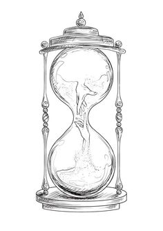 an hourglass with a woman in it