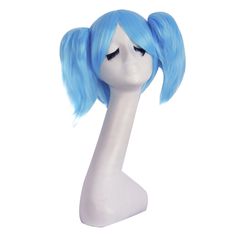 PRICES MAY VARY. 100% Brand New & 100% High temperature fiber It is easy to appear the clips if the ponytails used improperly, but it can be solved by sorting out your hair. Length: Approx Wig 30cm, Ponytail: 25cm wig Cap Size: The maximum circumference Approx 20~21Inch/51~53cm(Exist 1~2cm normal error), The Size of wig Cap is Adjustable Package included: 1 wig With 2 Ponytails 1. Our wig product is made of Kanekalon fiber which is a thermostable Material and called "High-temperature resistance Wig With 2 Ponytails, Claw Ponytail, Lovely Anime, Ponytail Wig, Blue Wig, Sky Blue Color, Short Wigs, Womens Wigs, Color Shorts