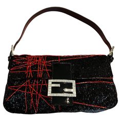 Limited Edition Fendi Beaded Baguette Rare Unworn Vintage Find! Black & Orange Beading Throughout Patent Leather Trim Swarovski Crystal Front Clasp Orange Satin Lining Hologram & Serial Number Inside Zippered Compartment * Fendi Silver Hardware * Adjustable Strap Height: 6" Width: 2" Length: 11" Strap Drop: 9" Strap Length: 18" * With Dust Cover Incredibly Rare, Every Attention to Detail and Impossible to find Unworn Fendi Baguette Vintage, Vintage Fendi Baguette, Fendi Baguette Bag, Silver Outfits, Sequin Bag, Vintage Fendi, Crystals For Sale, Fendi Baguette, Gorgeous Clothes